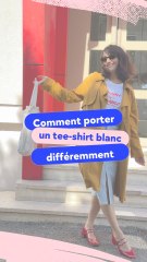 Look tee-shirt blanc, jupe et trench
