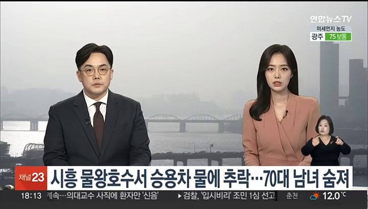 시흥 물왕호수로 승용차 추락…70대 남녀 숨져