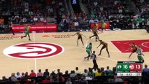 Jaylen Brown drives for the huge slam