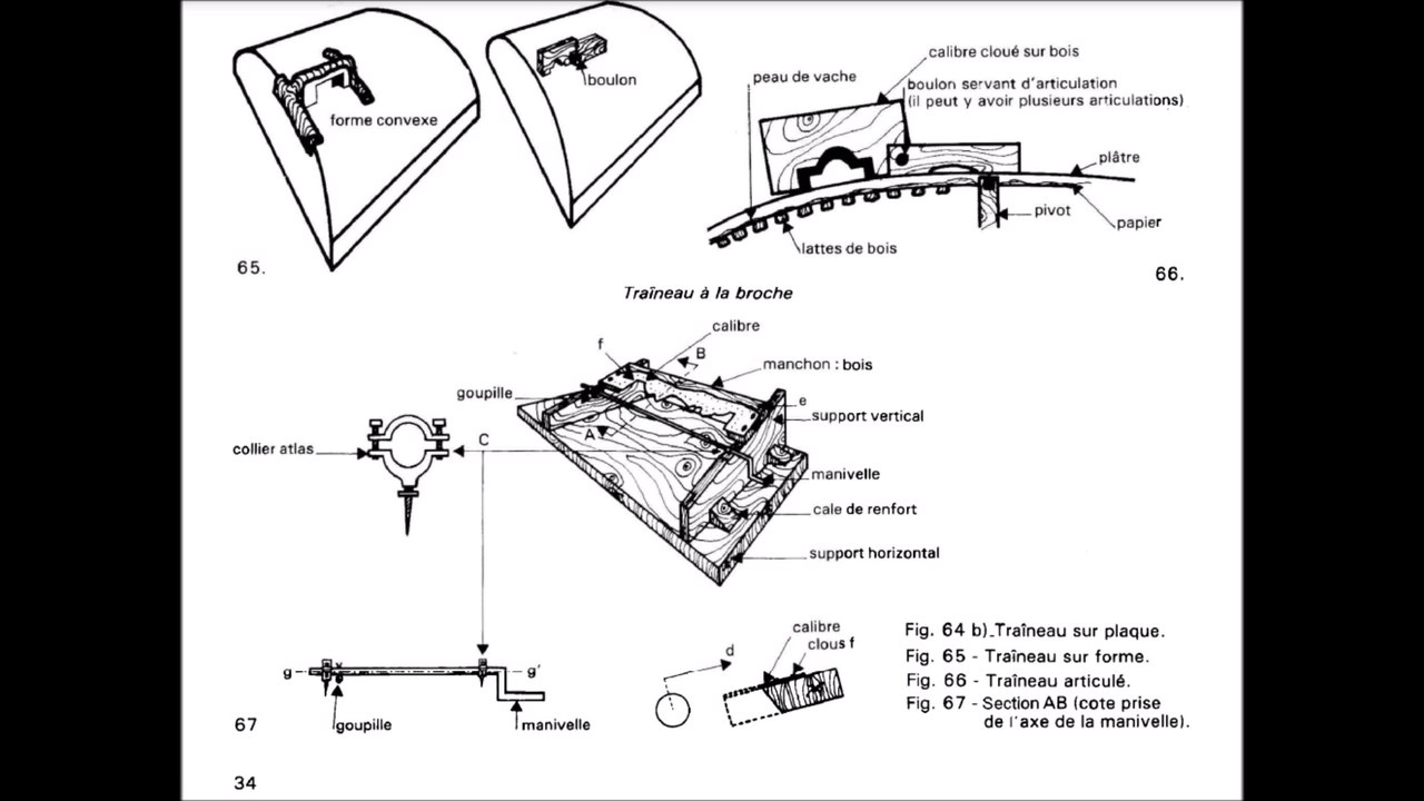 Traînage d'un balustre en plâtre.