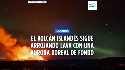 Auroras boreales bailando sobre el volcán de Grindavik en plena Semana Santa