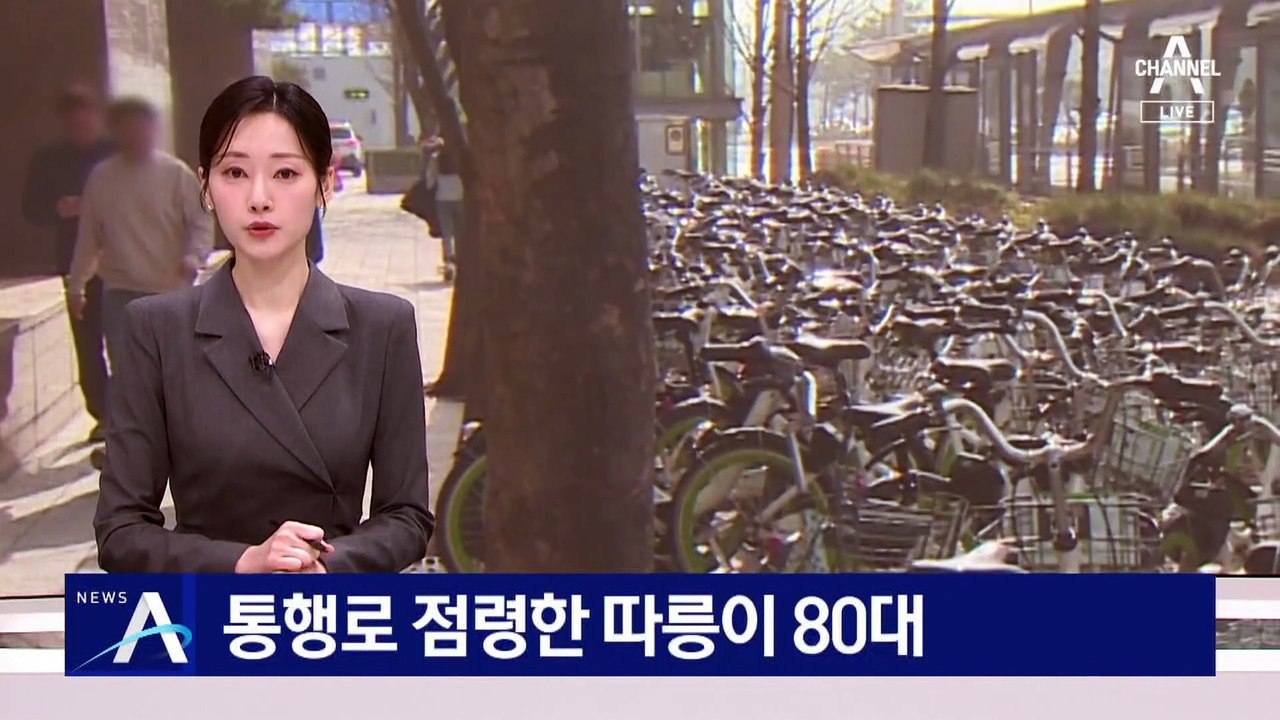 통행로 점령한 따릉이 80대…보행자 안전까지 위협