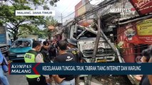 Kecelakaan Tunggal, Truk Tabrak Tiang Internet dan Warung