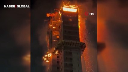 Korku dolu anlar: Rezidansı alevler sardı!