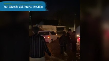 Se desborda la playa fluvial de San Nicolás (Sevilla) por las fuertes lluvias