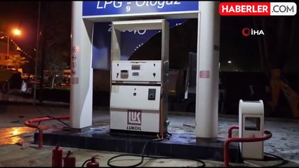LPG dolumu esnasında alev alan araçtaki 3 kişi yaralandı