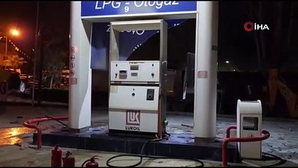 LPG dolumu esnasında alev alan araçtaki 3 kişi yaralandı