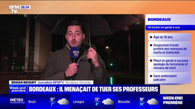 Bordeaux: le jeune homme arrêté pour avoir menacé ses enseignants va être déféré devant un juge pour enfants