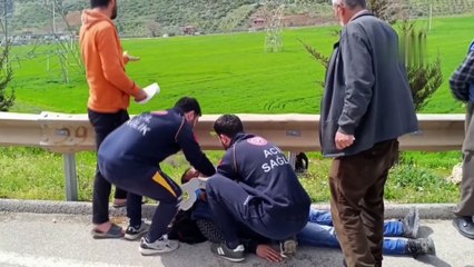 Kaza sonrası LPG tankındaki kaçağa itfaiye müdahale etti