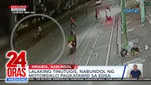 Lalaking tinutugis, nabundol ng motorsiklo pagkatawid sa EDSA | 24 Oras Weekend