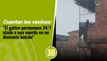 24/7: Gatico en diminuto balcón en Santo Domingo Savio