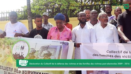 [#Reportage] Déclaration du collectif des victimes Post - electorales  2009 - 2016