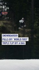 Czech snowboarder pulls off world-first rail triple flip