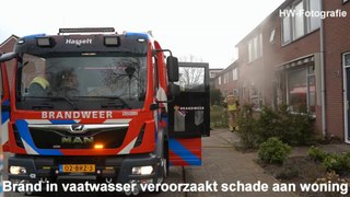 Brand in vaatwasser veroorzaakt schade aan woning