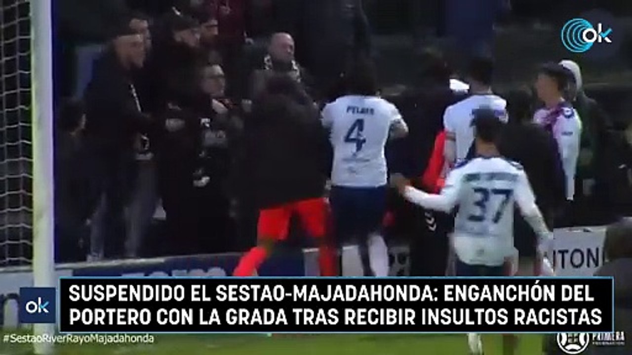 Suspendido el Sestao-Majadahonda: enganchón del portero con la grada tras recibir insultos racistas