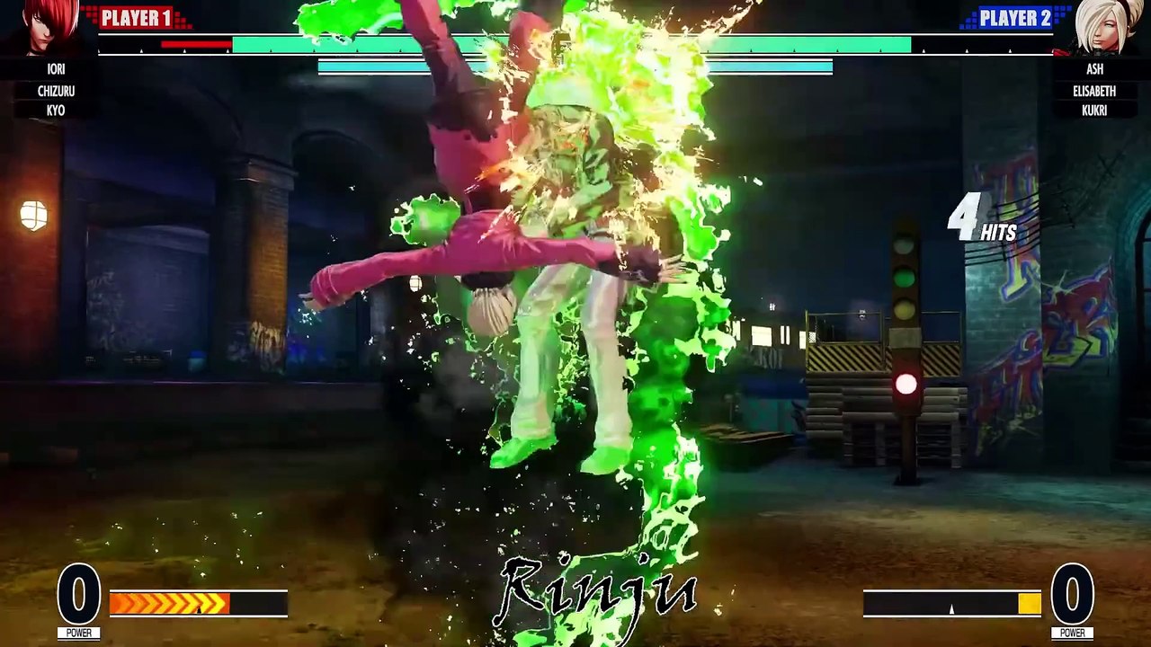 KoF 15 Gameplay Iori Chizuru Kyo vs Ash Elisabeth Kukri