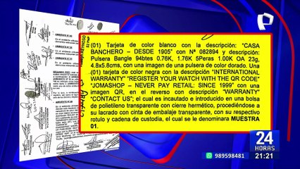 Dina Boluarte: hallan tarjeta y documentación de la marca Rolex tras allanamiento en su casa