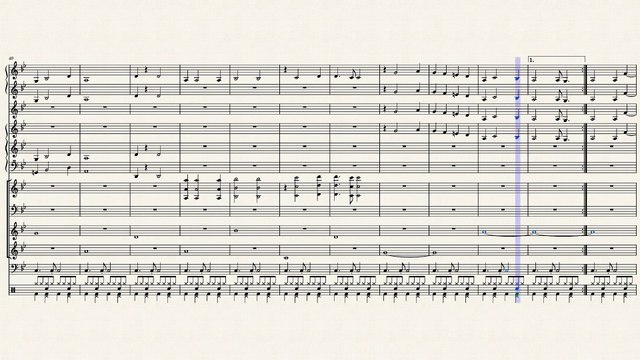 النوتة الموسيقية ,,,مع الالات,,,,للمقطع ,,, اى دمعة حزن لالا,,,,لعبد الحليم,,, تدوين ماهر الغمرى