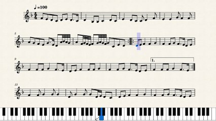 النوتة الموسيقية ,,,لمقطع الغناء,,,,يا حبيبى امبارح و حبيب دلوقتِ ,,,,تدوين ماهر الغمرى