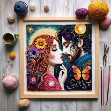 Crochet paintings to decorate your home (inspiring ideas) #crochet #trending #knitting
