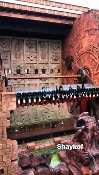 Attraction in Germany with fountains and fire shooting