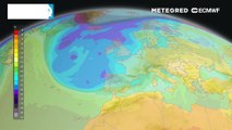 Temperatura prevista para los próximos días a unos 5500 metros. El noroeste seguirá influenciado por masas de aire frío en niveles medios de la troposfera.