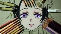 How easy to color eyes & face of Anime, Drawing manga with Prismacolor pencils [