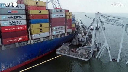 Baltimora, sopralluogo sulla nave che si e' schiantata contro il ponte