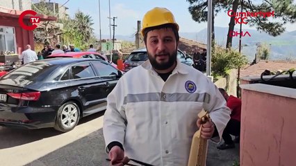 Madenci arkadaşlarını unutmadı! Oy kullanmaya baretiyle geldi