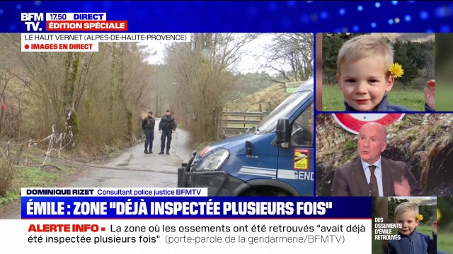 Disparition d'Émile: Il y a cette possibilité que ces ossements aient été amenés soit par une personne soit par un animal explique la porte-parole de la Gendarmerie nationale