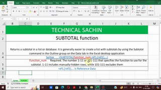 Excel SUBTOTAL Function: Your Key to Accurate Subtotals in Filtered Data || Excel tutorials