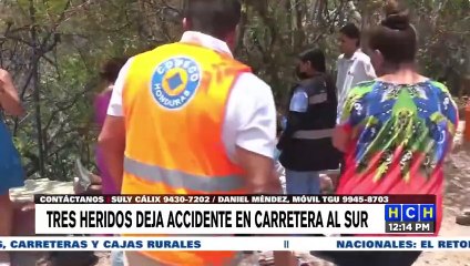 Accidente vial deja tres personas heridas en la carretera al sur del país