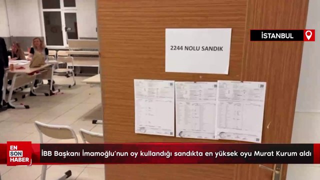 İBB Başkanı İmamoğlu’nun oy kullandığı sandıkta en yüksek oyu Murat Kurum aldı