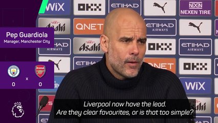 'Liverpool are the favourites' - Guardiola admits title concerns after Arsenal draw