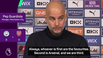 Télécharger la video: 'Liverpool are the favourites' - Guardiola admits title concerns after Arsenal draw