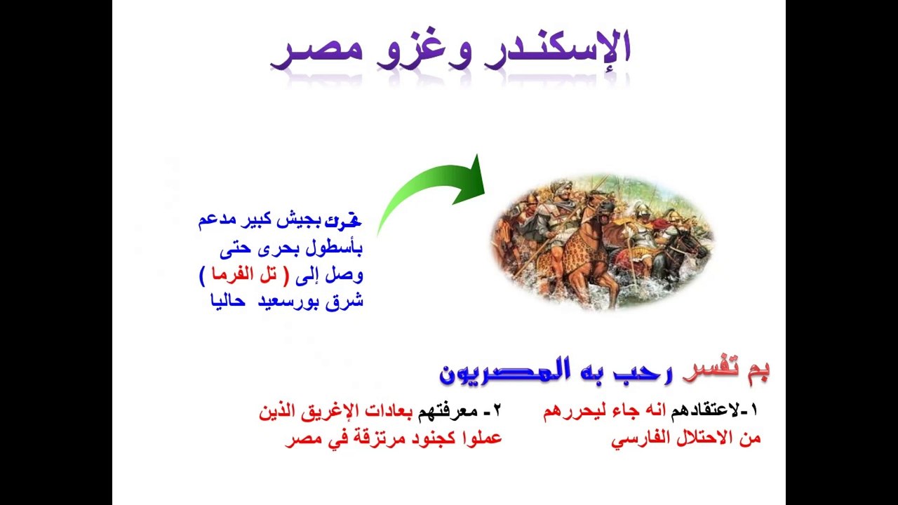 الاسكندر الاكبر الصف الاول الاعدادى