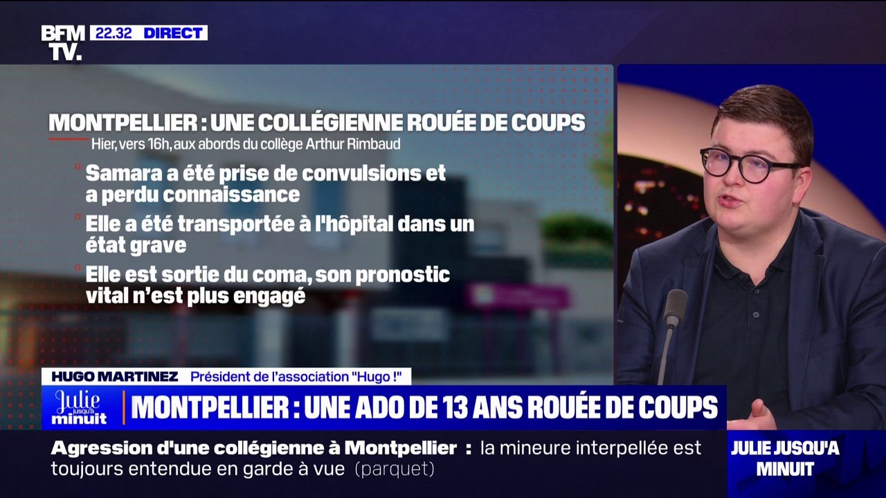 Collégienne agressée à Montpellier: "On a un ensauvagement des jeunes (...) de plus en plus fort et puissant", estime Hugo Martinez (président de l'association "Hugo!")