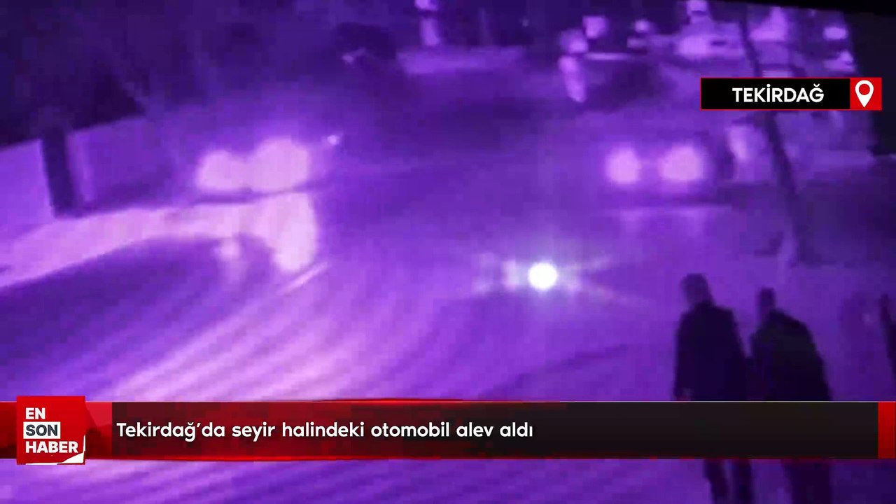 Tekirdağ’da Seyir Halindeki Otomobil Alev Aldı