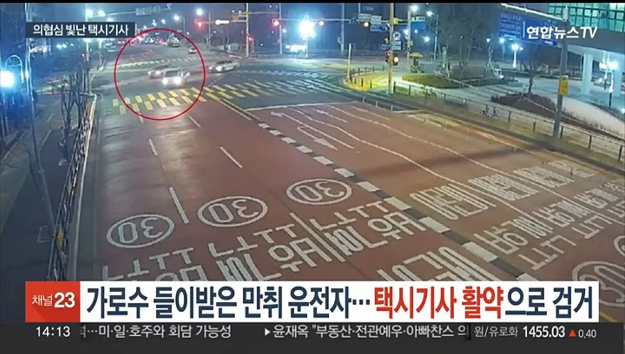 가로수 들이받은 만취 운전자…택시기사 '활약'으로 검거