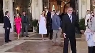 Barron Trump Stands Tall Beside Angelic Melania in White at Mar-a-Lago Easter Brunch