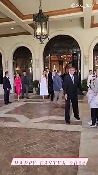 Barron Trump Stands Tall Beside Angelic Melania in White at Mar-a-Lago Easter Brunch