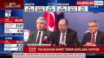 YSK Başkanı Yener: Seçime katılım oranı yüzde 78.11 oldu