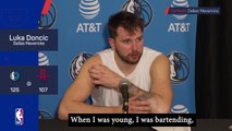 Doncic jokes that bartending helped him make underhand shot vs Rockets