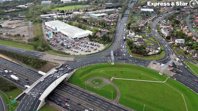 Junction 10 of the M6 motorway, which has now been completed.