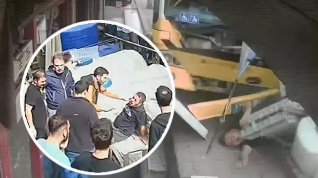 Beyoğlu'nda İETT otobüsü, kaldırıma çıkarak 2 kişiye çarptı: Kaza anı kamerada