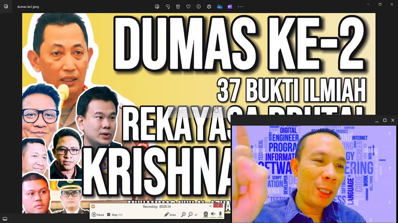 DUMAS KE-2: 37 BUKTI ILMIAH REKAYASA BRUTAL VIDEO CCTV JESSICA WONGSO, TERLAPOR KRISHNA MURTI