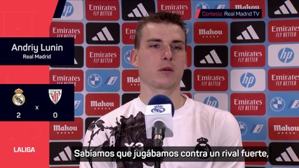 Lunin: "Militao ha superado un camino muy jodido, tenemos una alegría tremenda por él"