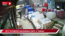 Beyoğlu'nda İETT otobüsünün kaldırıma çıktığı kazada 2 kişi yaralandı