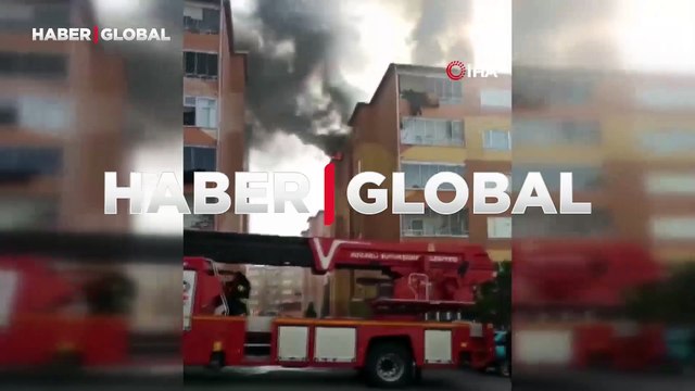 İzolasyon çalışması yapılan apartmanda yangın! Kısa sürede büyüdü