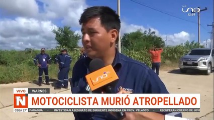 Motociclista murió atropellado en Warnes